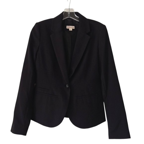 Merona Charcoal Gray Wool Blend Blazer Office Business Casual, Size 2 - Picture 1 of 9